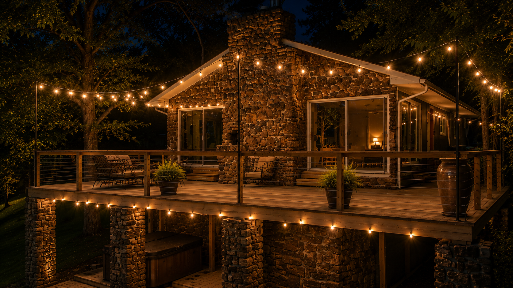 Luxury cabin nestled in nature